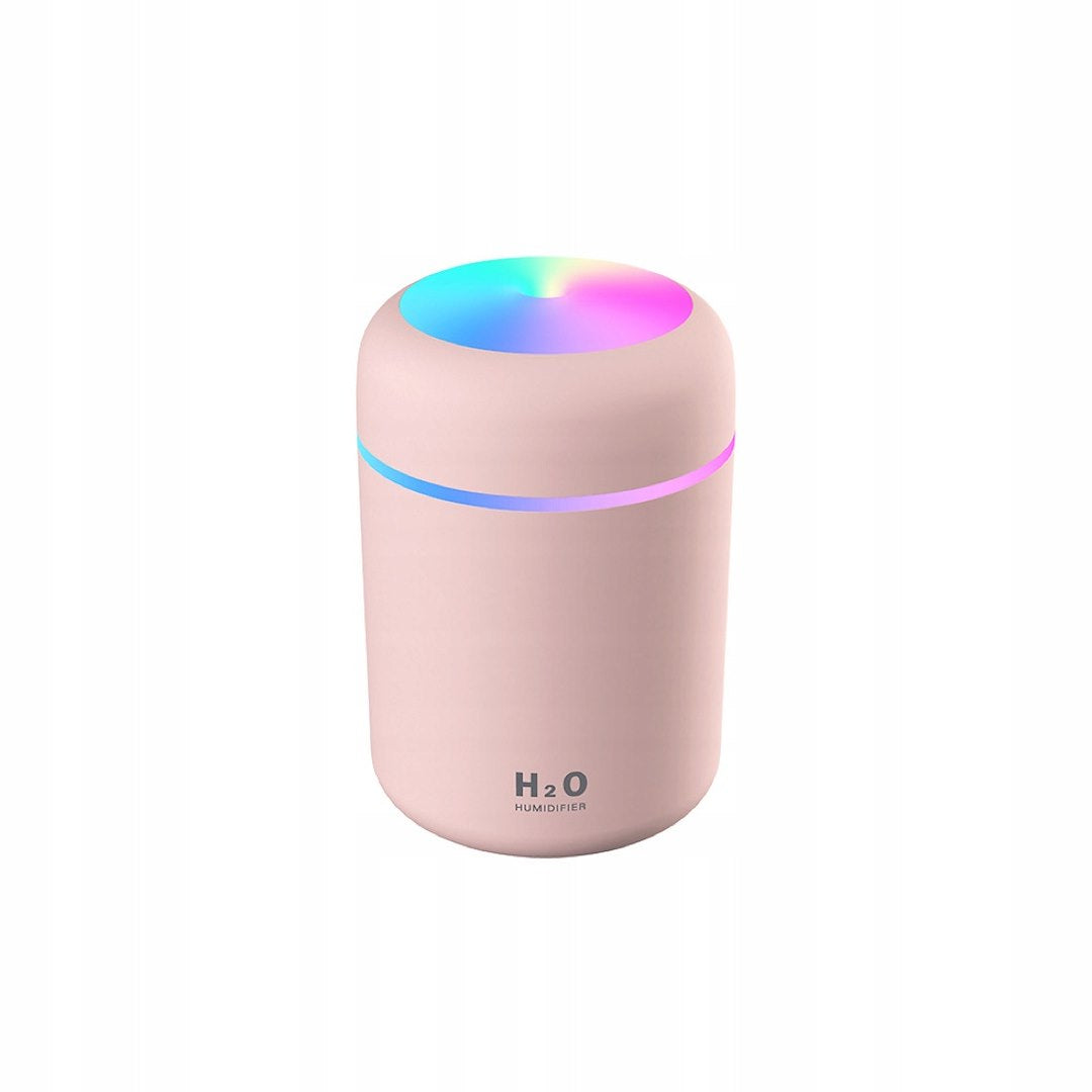 H2O gaisa mitrinātājs – eļļas difuzors – USB, rozā 2W