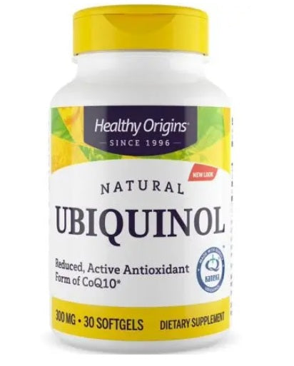 Healthy Origins dabīgais ubihinols – ubihinols 300 mg 30 kapsulas
