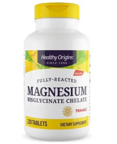 HEALTHY ORIGINS magnija bisglicināta helāts – Magnezija helāts 120 tabletes