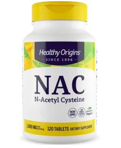 HEALTHY ORIGINS NAC – N-acetilcisteīns 500 mg 120 tabletes