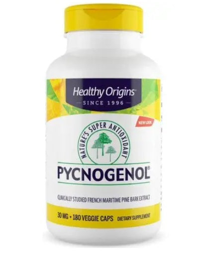 HEALTHY ORIGINS Pycnogenol 30 mg – Francijas piejūras priedes mizas ekstrakts 180 kapsulas