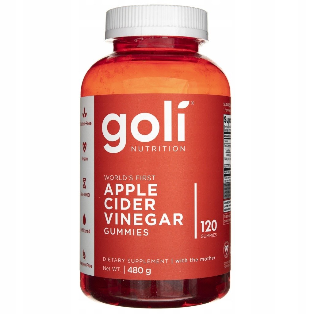 GOLI NUTRITION ābolu sidra etiķa gumijkonfektes 120 gumijkonfektes