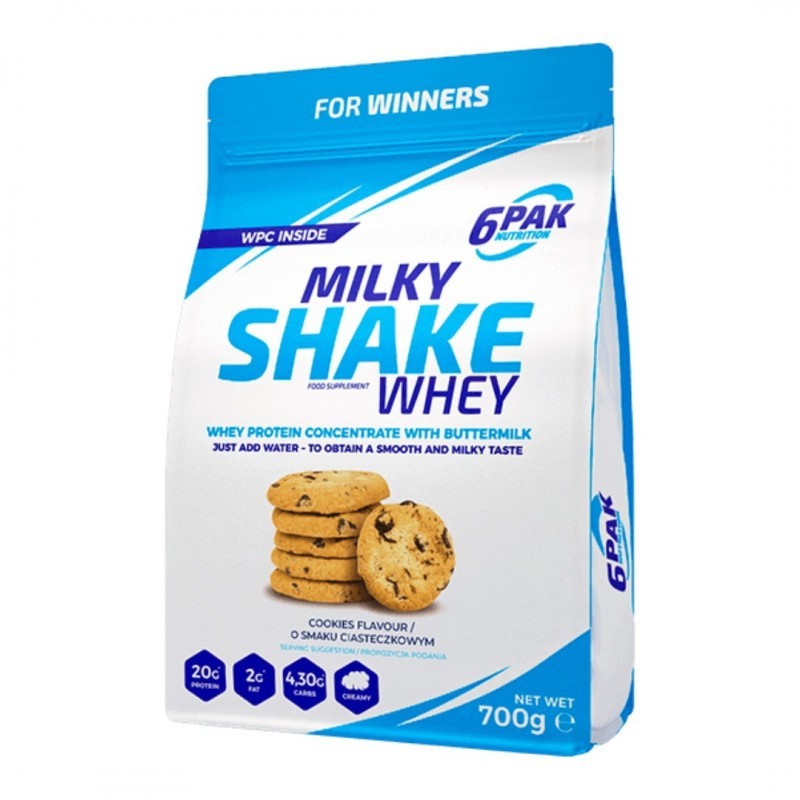 6PAK Milky Shake Whey, cepumu garša - 700 g