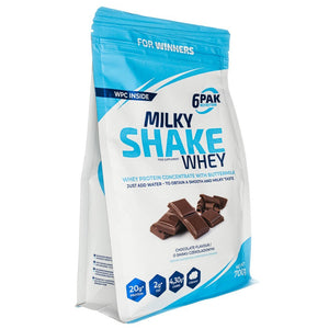 6PAK Milky Shake Whey, šokolādes garša - 700 g