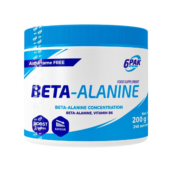 6PAK Beta alanino milteliai - 200 g - Magnis.lt