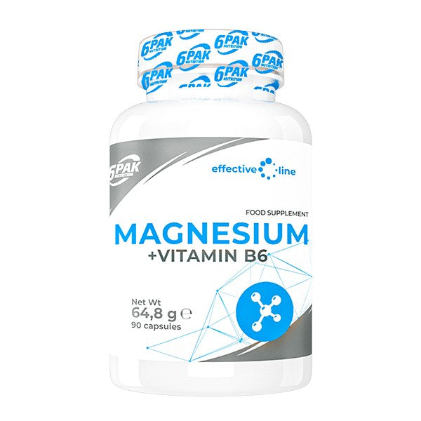 6PAK Magnis + vitaminas B6 - 90 kapsulių - Magnis.lt