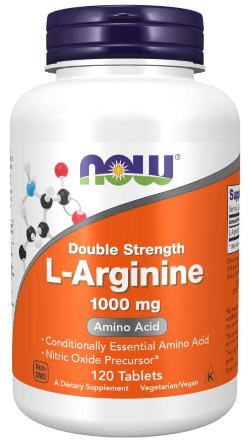 NOW FOODS L-arginīns dubultkoncentrācija 1000 mg 120 tabletes