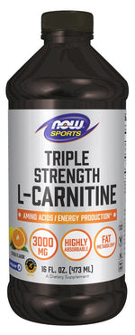 Now Foods L-karnitīna trīskāršas iedarbības šķidrums, 3000 mg ar citrusaugļu garšu – L-karnitīns 3000 mg ar citrusaugļu garšu 473 ml