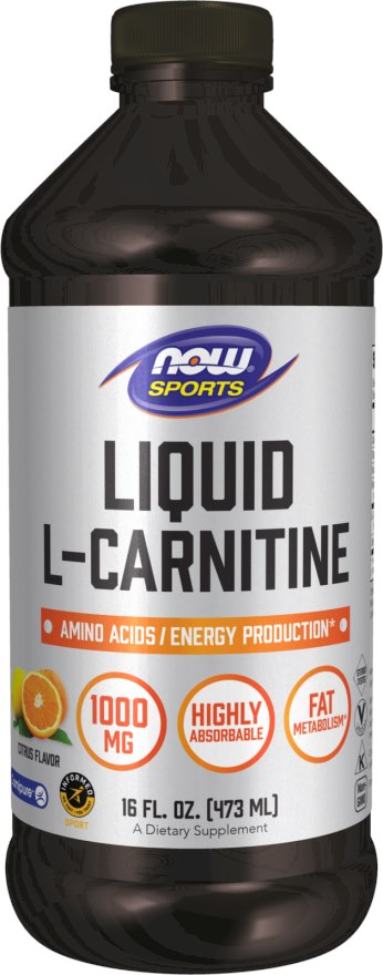 Now Foods L-karnitīna šķidrums 1000 mg ar citrusaugļu garšu - L-karnitīns 1000 mg ar citrusaugļu garšu 473 ml