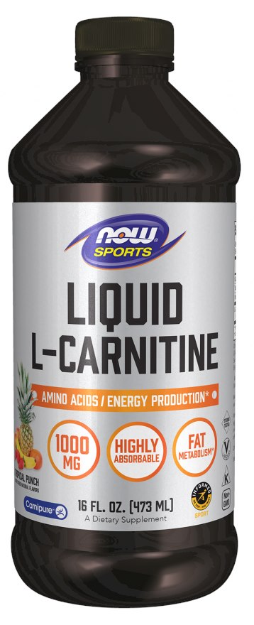 Now Foods šķidrais L-karnitīns 1000 mg Tropical Punch – L-karnitīns 1000 mg Smak Topical 473 ml