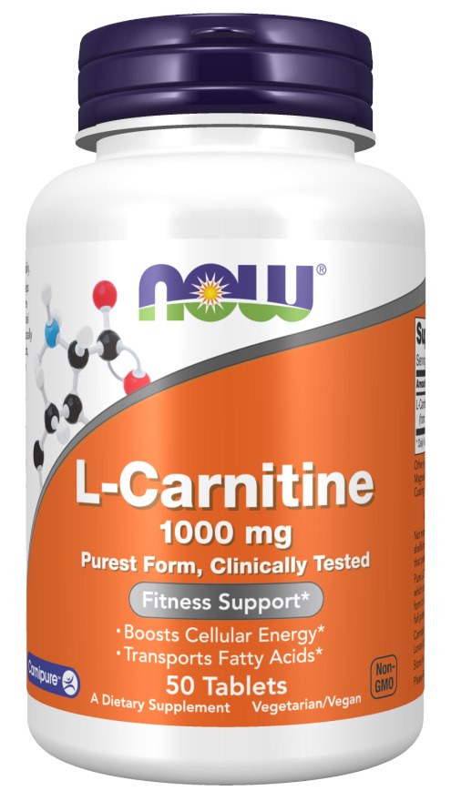 NOW FOODS L-karnitīns 1000 mg 50 tabletes