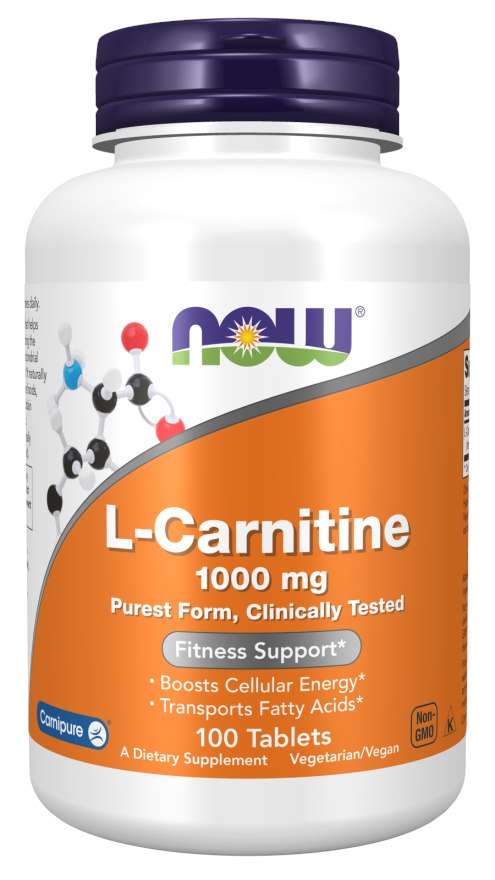 NOW FOODS L-karnitīns — L-karnitīns 1000 mg 100 tabletes