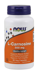 NOW FOODS L-karnozīns 500 mg - L-karnozīns 50 kaps.