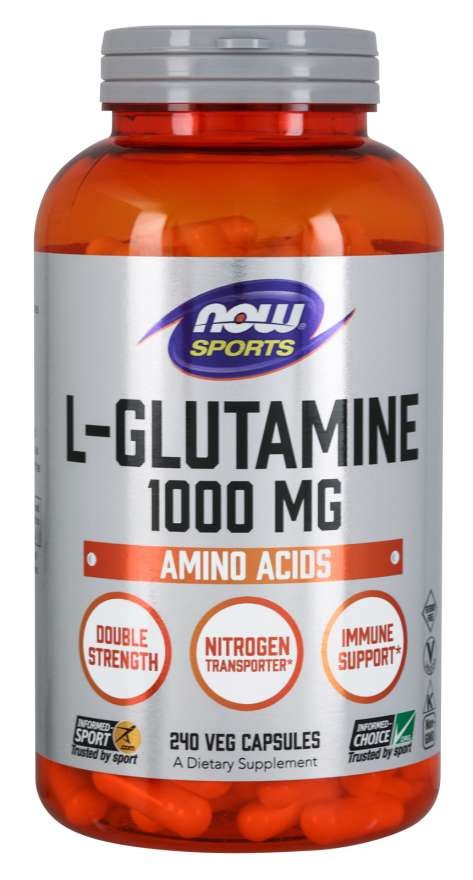 NOW FOODS L-glutamīns 240 kapsulas