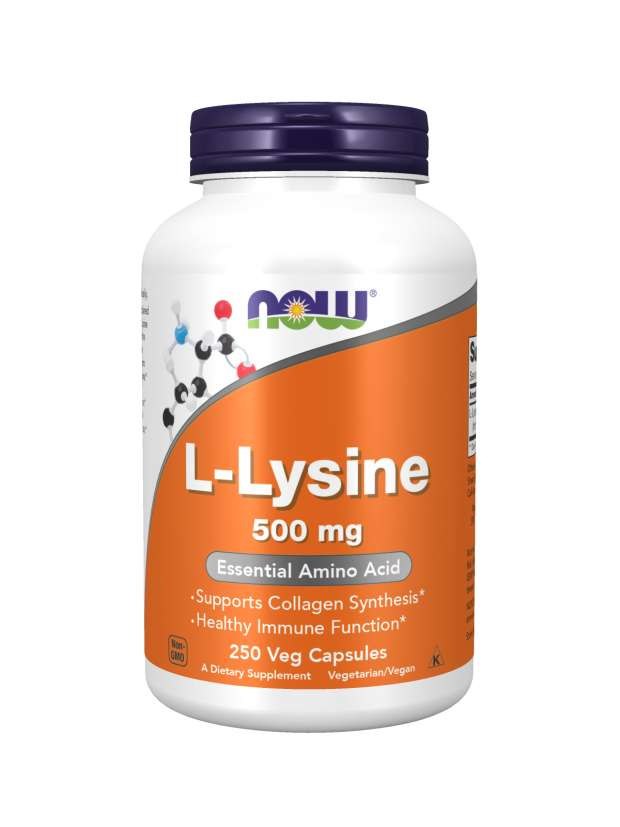 NOW FOODS L-lizīns 500 mg 250 kapsulas