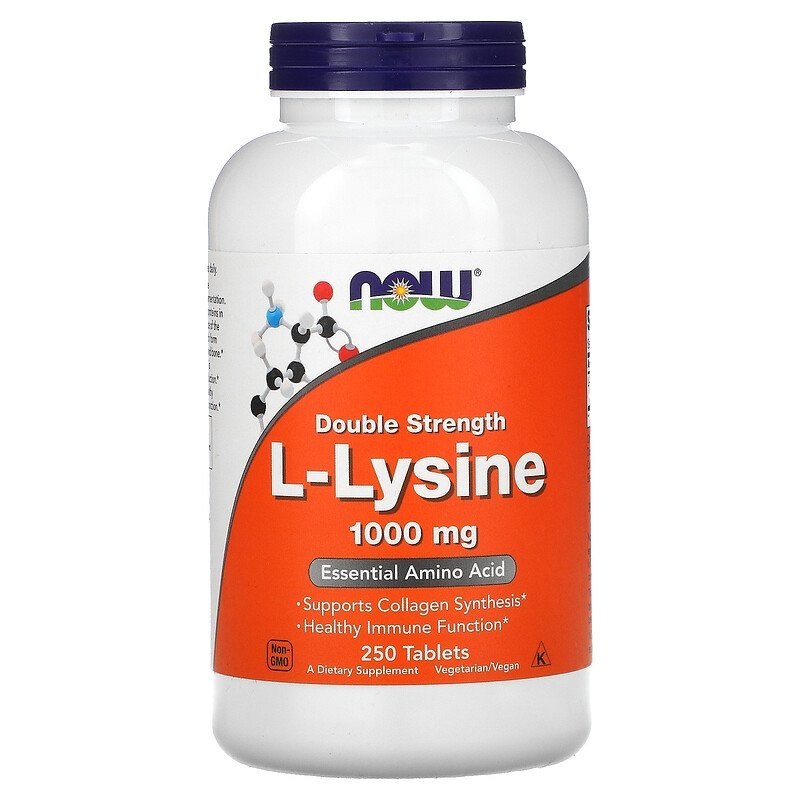 NOW FOODS L-lizīns 1000 mg 250 tabletes