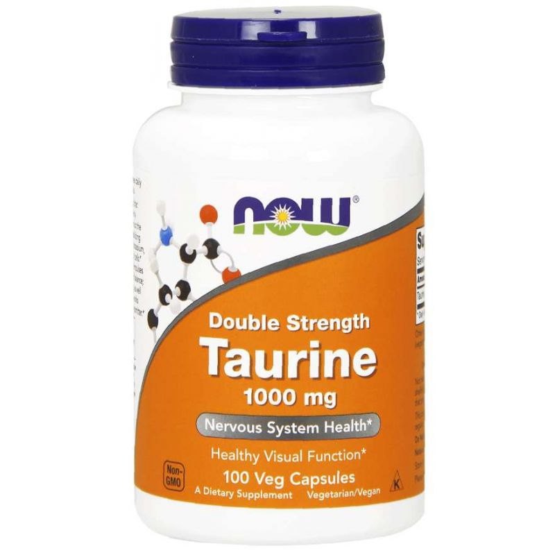 NOW FOODS Double Strength Taurine – Taurīns 1000 mg 100 kapsulas