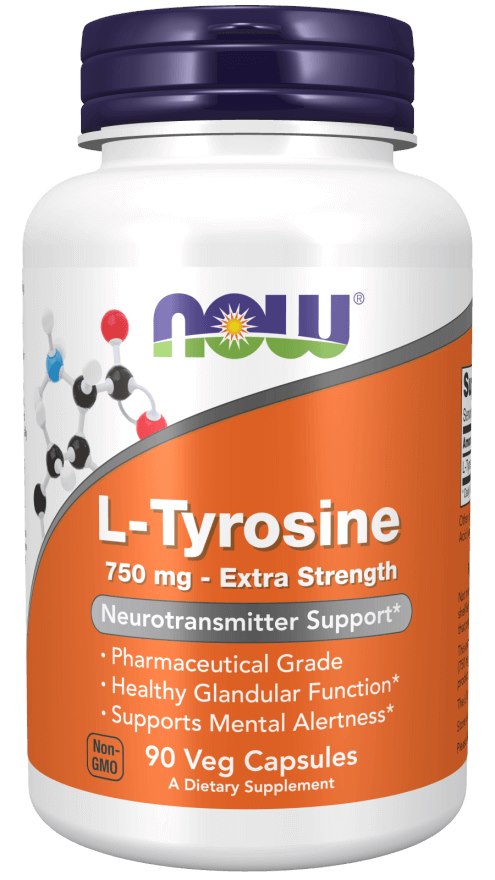 NOW FOODS L-tirozīns 750 mg 90 kapsulas