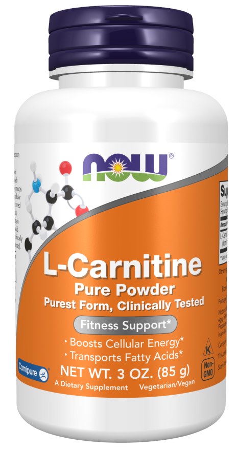 NOW FOODS L-karnitīns – L-karnitīna pulveris 85 g
