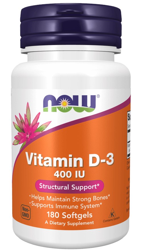 Now Foods D-3 vitamīns, 180 kapsulas
