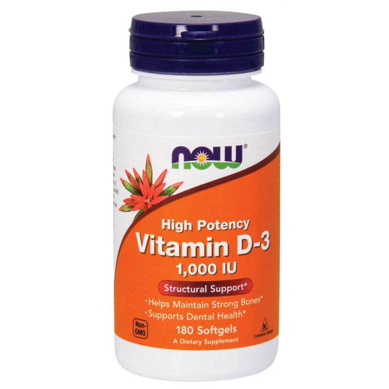 Now Foods D3 vitamīns 1000 SV 180 kapsulas