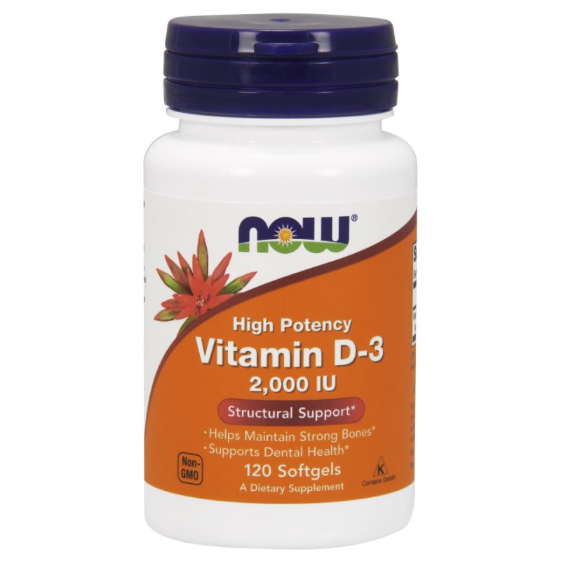 Now Foods vitamīns D3 2000 SV 120 kapsulas