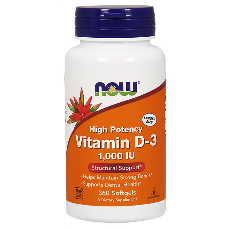Now Foods D3 vitamīns 1000 SV 360 kapsulas