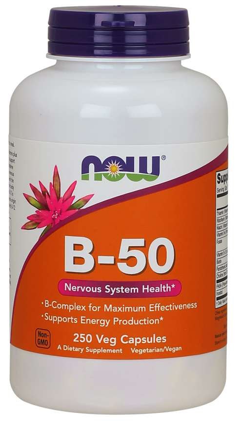 Now Foods Vitamīns B-50 - B vitamīna komplekss - B komplekss - B komplekss 250 kaps.