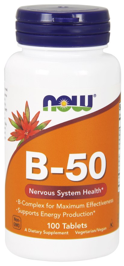 Now Foods Vitamīns B-50 - B vitamīnu komplekss 100 tabletes
