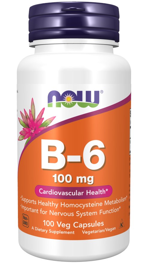 Now Foods B6 vitamīns 100 kapsulas