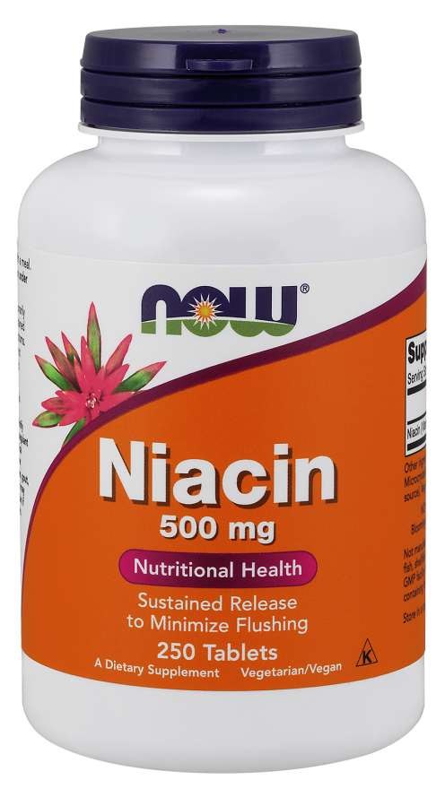 Now Foods B3 vitamīns – niacīns Niacīns 500 mg 250 tabletes