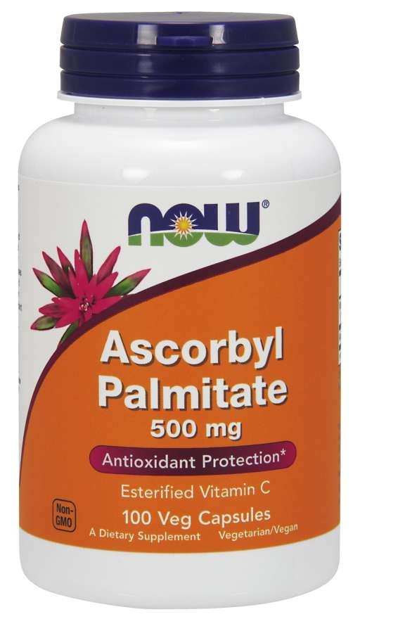Now Foods" askorbilpalmitāts 500 mg 100 kapsulas