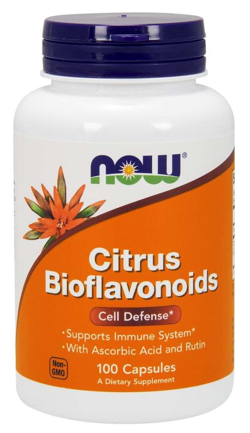 NOW FOODS Citrusu bioflavonoīdi + C vitamīns + rutīns 100 kapsulas