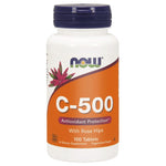 Now Foods C vitamīns ar mežrozītēm 500 mg C-500 100 tabletes