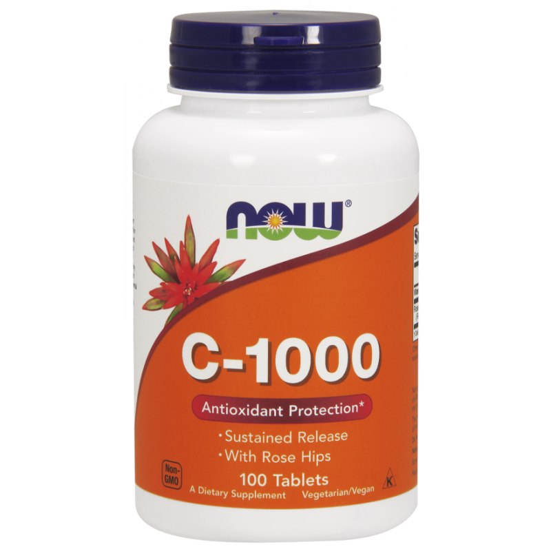 Now Foods C vitamīns 1000 mg ar pagarinātu iedarbību, 100 tabletes