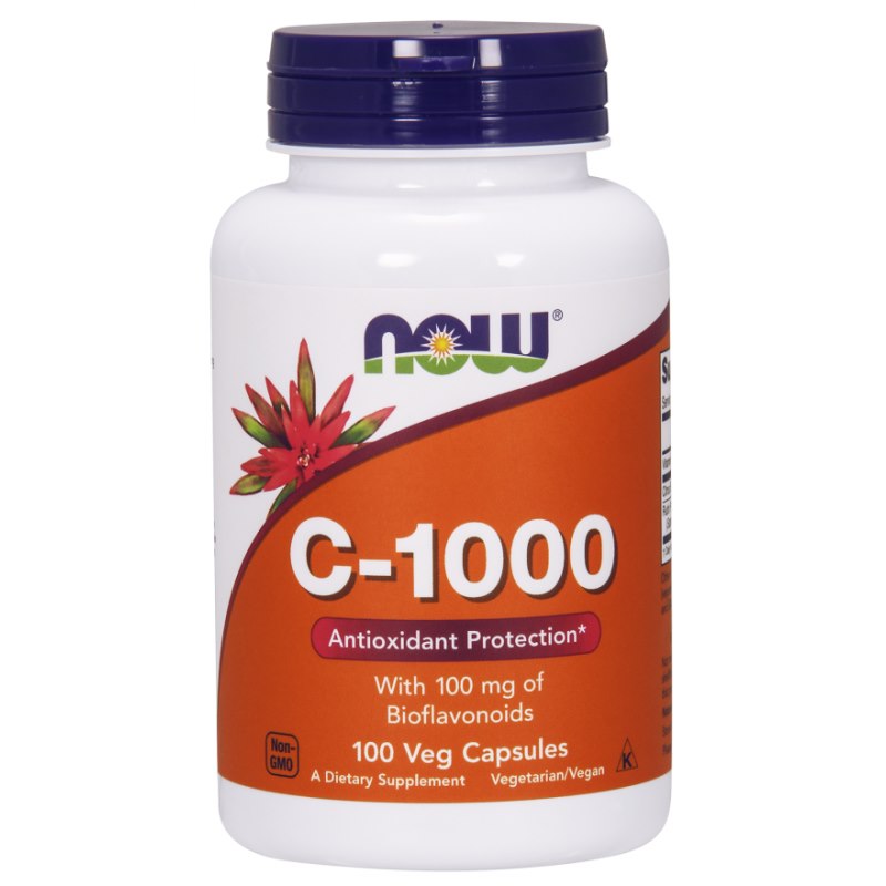 Now Foods C vitamīns 1000 mg ar bioflavonoīdiem, 100 kapsulas