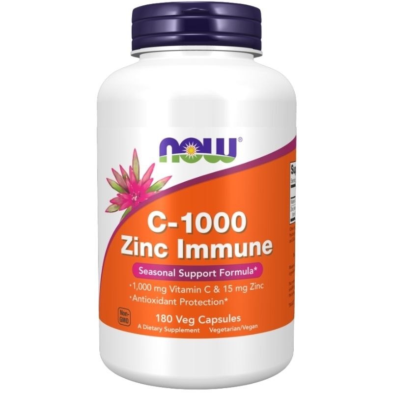 NOW FOODS C-1000 ar cinku imunitātei 180 kapsulas