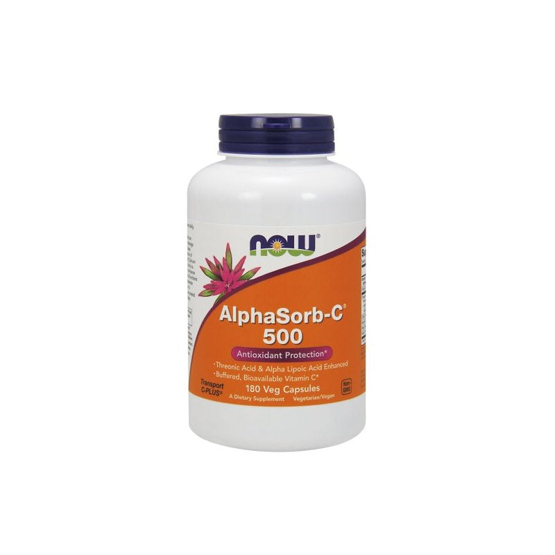 Now Foods Neitrāls C vitamīns Kalcija askorbāts - AlphaSorb-C 500 mg 180 kapsulas