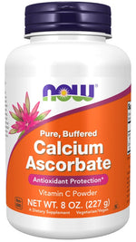 NOW FOODS kalcija askorbāts – C vitamīna pulveris 227 g
