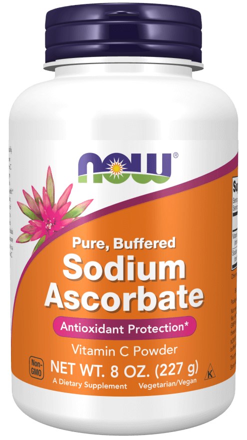 Now Foods nātrija askorbāts – C vitamīna pulveris – buferēts C vitamīns – nātrija L-askorbāts 227 g