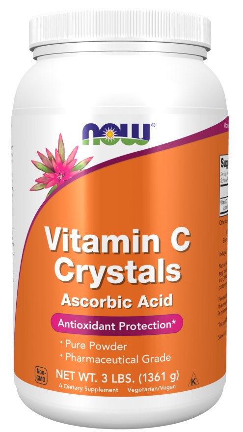 Now Foods C vitamīna kristāli pulveris - C vitamīna kristāli askorbīnskābe 1361 g