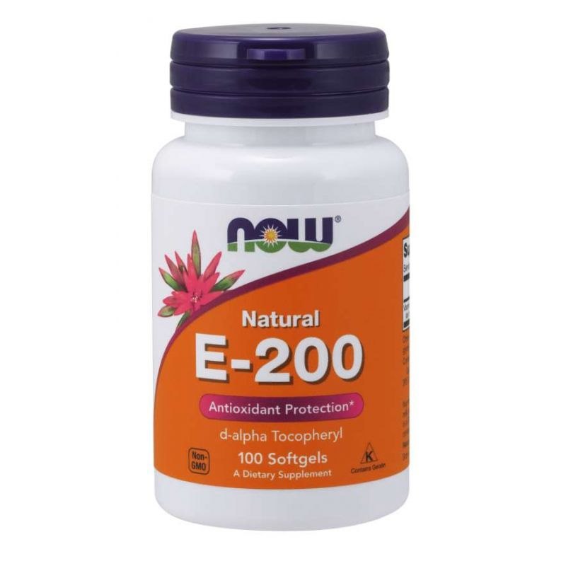 Now Foods E vitamīns 200 SV 100 kapsulas