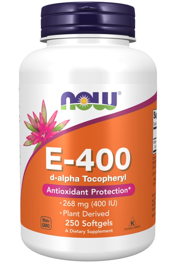 Now Foods vitamīns E 400 SV - 268 mg 250 kapsulas