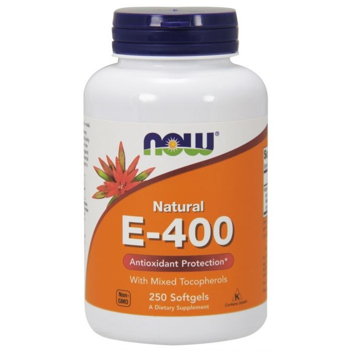 Now Foods E vitamīns 400 SV 250 kapsulas