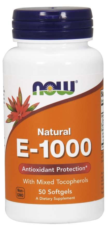 Now Foods E vitamīns 1000 SV, 50 kapsulas