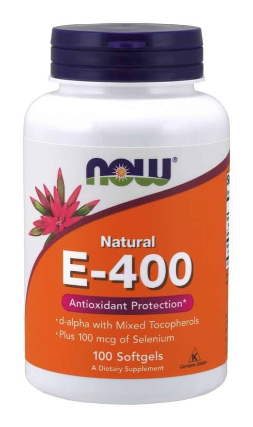 Now Foods E vitamīns 400 SV + selēns 100 µg 100 kapsulas