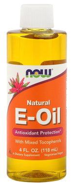 NOW FOODS E-Oil — dabiskais E vitamīns ar jauktiem tokoferoliem, 118 ml