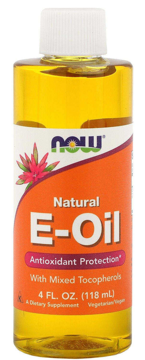 NOW FOODS E-Oil — dabiskais E vitamīns ar jauktiem tokoferoliem, 118 ml