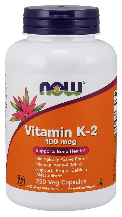 Now Foods vitamīns K2 MK4 100 mcg 250 kaps.
