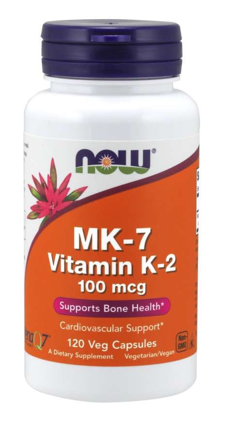 Now Foods K2 MK7 vitamīns 100 µg 120 kapsulas